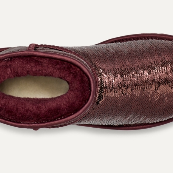 NWT Ugg Classic Ultra Mini Mirror Ball Sequin In Color Grape - Picture 5 of 8